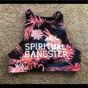 Spiritual gangster floral sport bra Sz sm